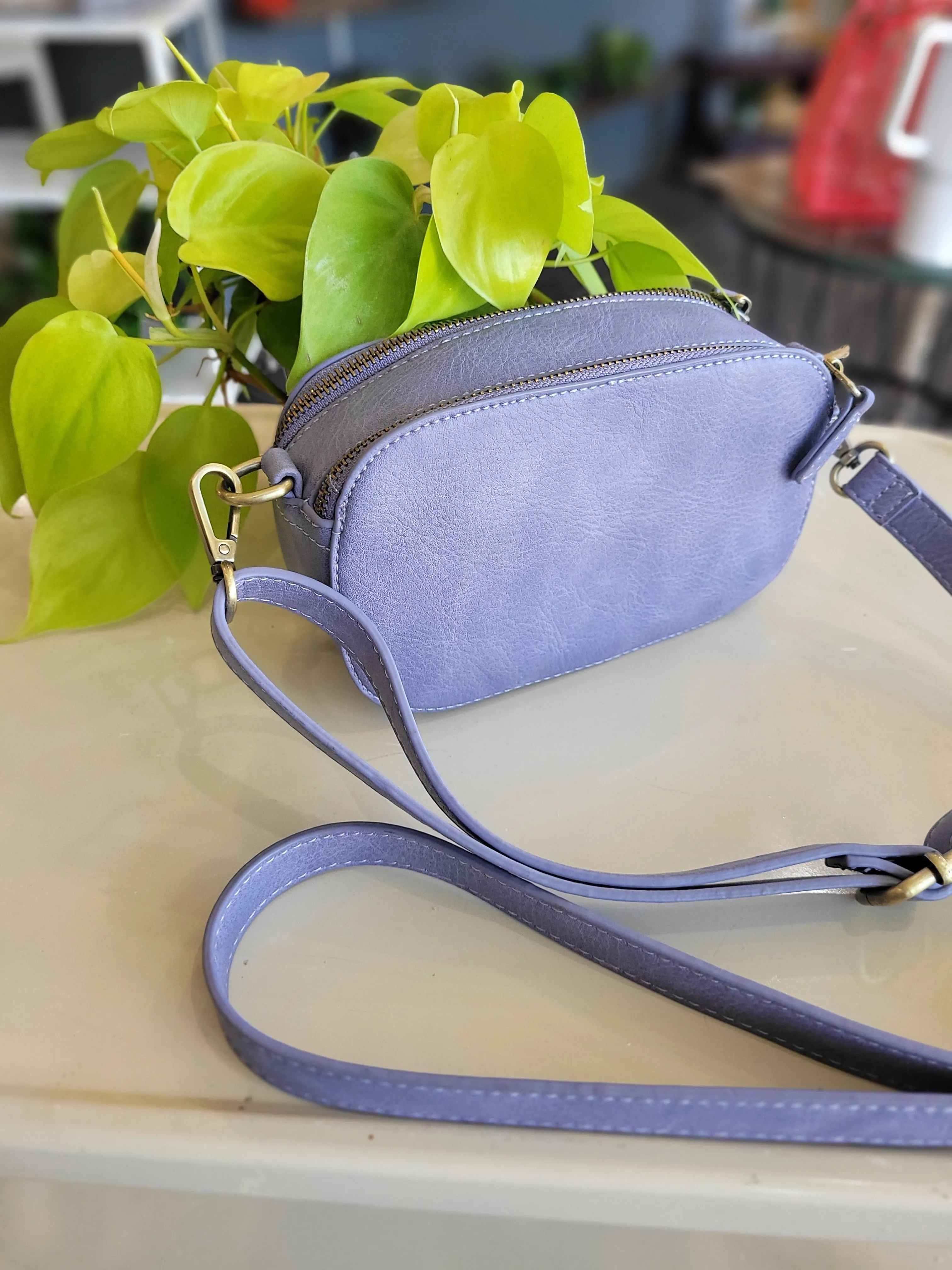 Layne Double Zip Crossbody {Dusty Amethyst}