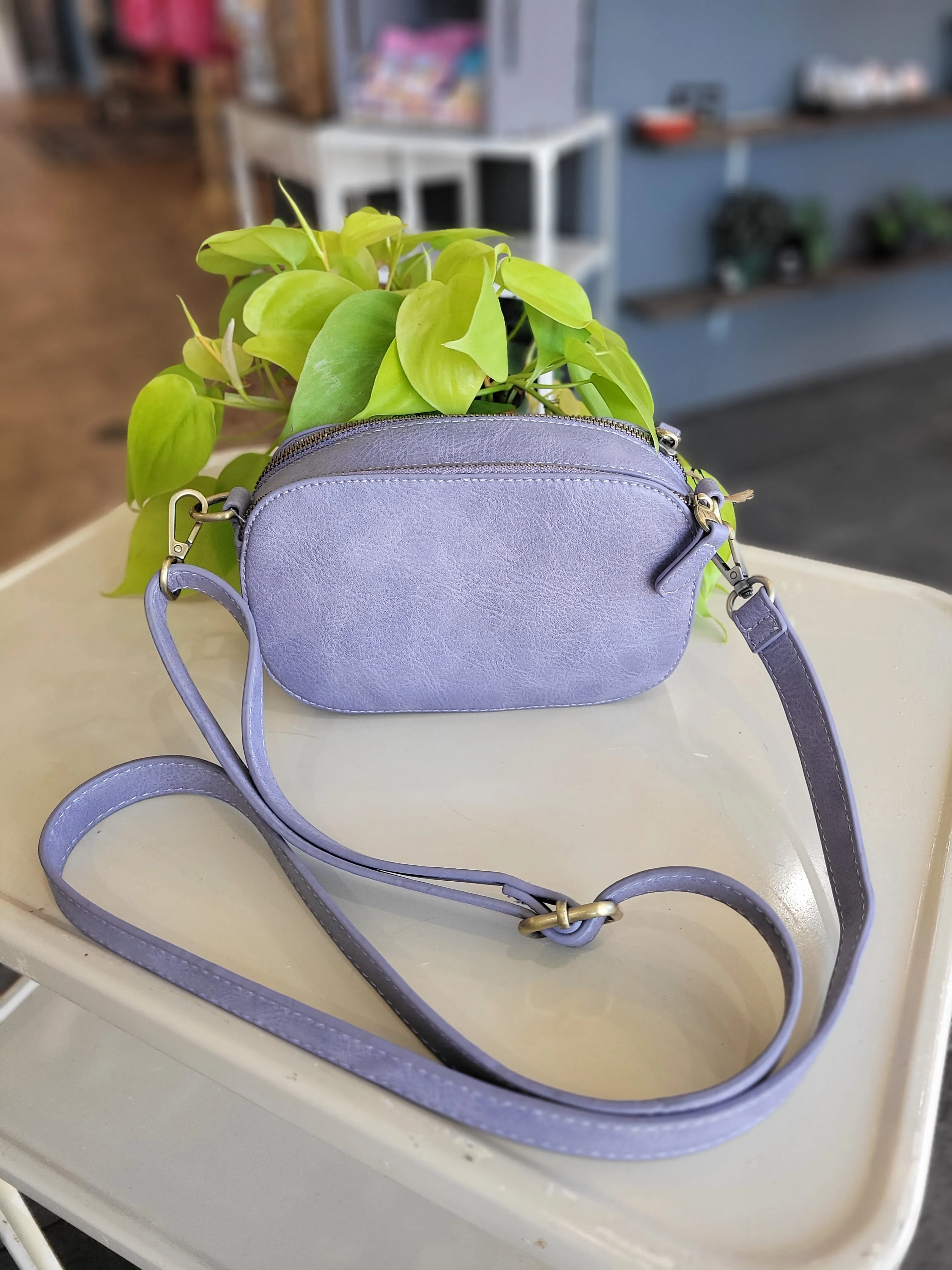 Layne Double Zip Crossbody {Dusty Amethyst}