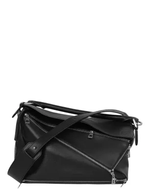 Loewe Black Calfskin Zipper Puzzle Bag