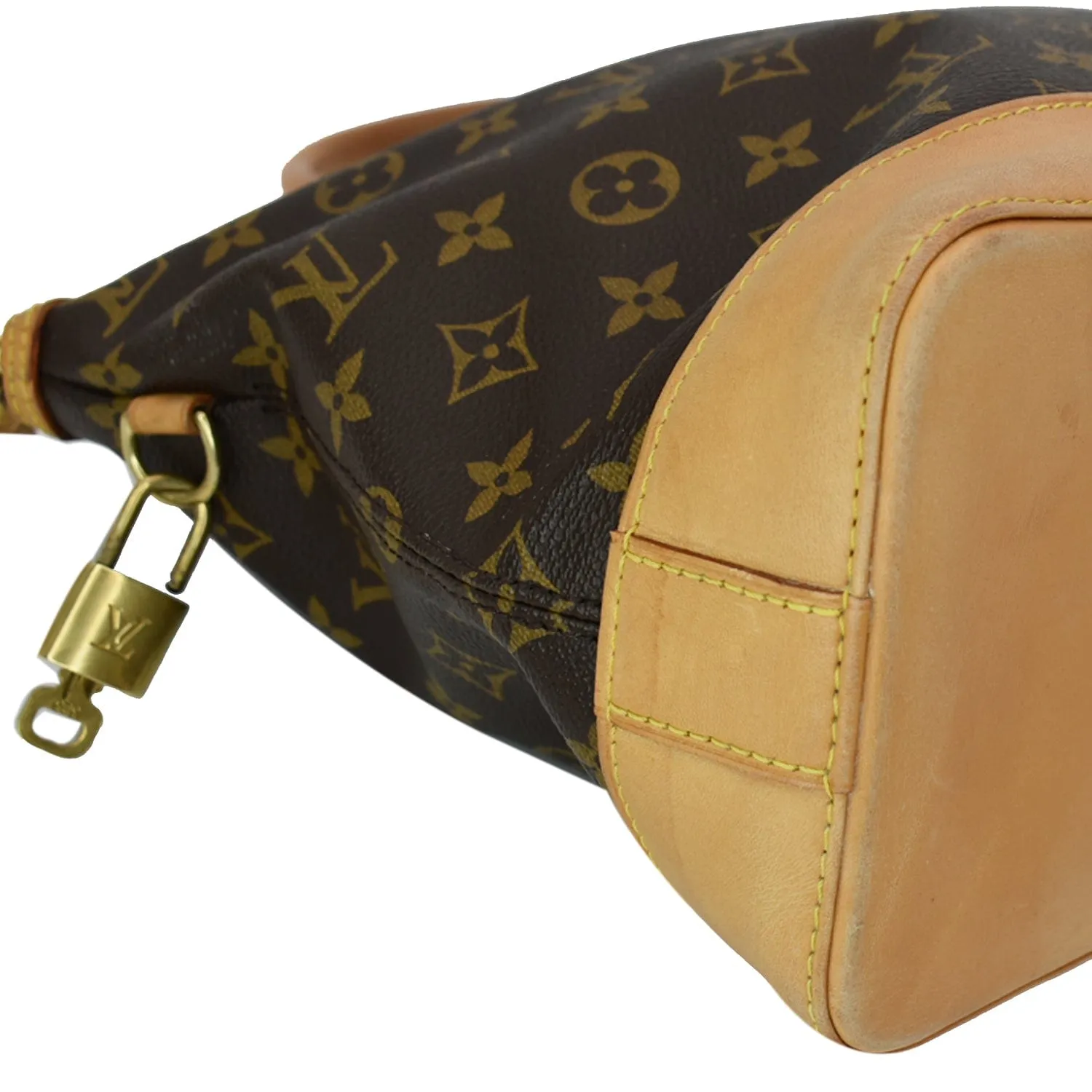 LOUIS VUITTON Lockit Horizontal Monogram Canvas Tote Bag Brown