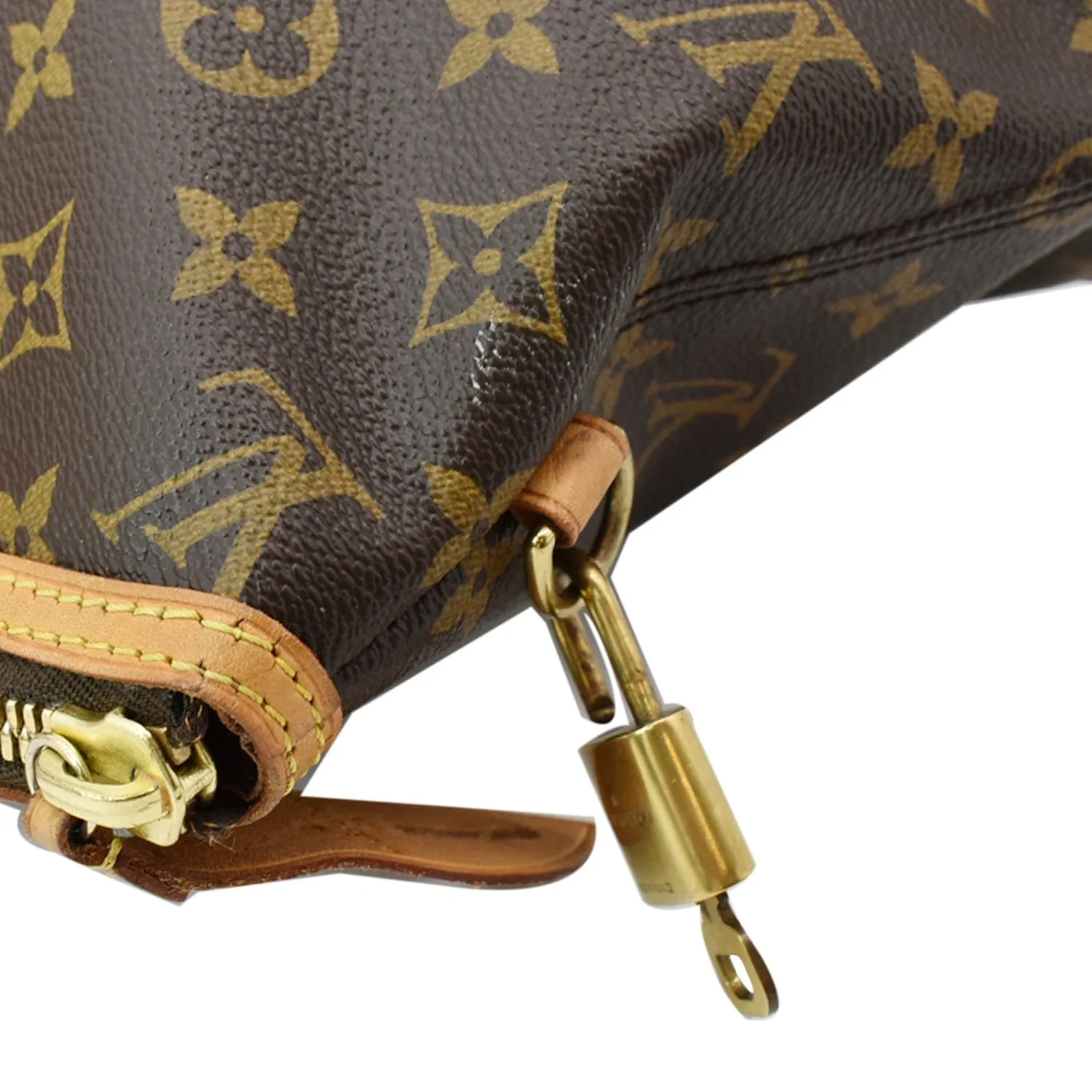 LOUIS VUITTON Lockit Horizontal Monogram Canvas Tote Bag Brown