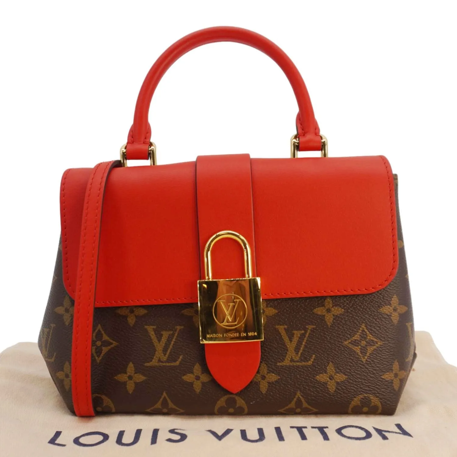 LOUIS VUITTON Locky BB Monogram Canvas Crossbody Bag Brown