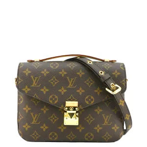 LOUIS VUITTON Metis Pochette Monogram Canvas Crossbody Bag Brown