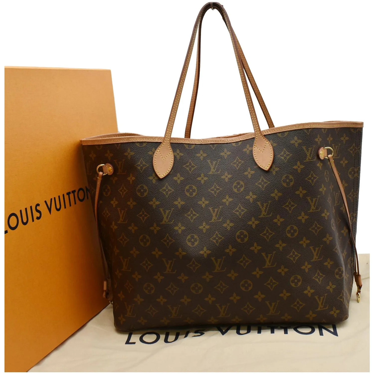 LOUIS VUITTON Neverfull GM Monogram Canvas Tote Bag Brown
