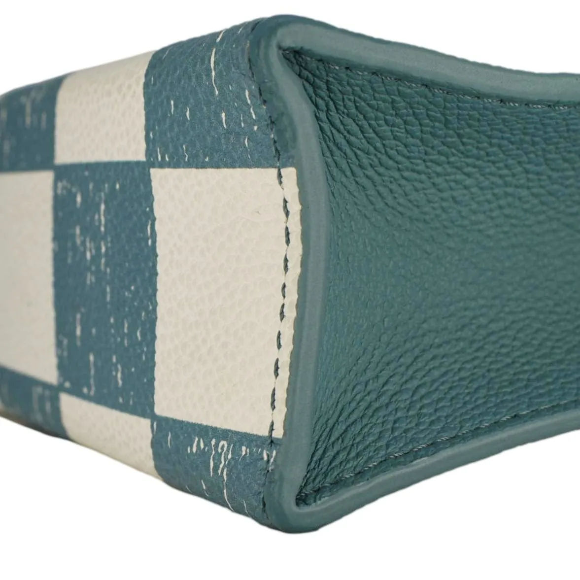 LOUIS VUITTON Sac Plat XS Damier Checkerboard Leather Crossbody Bag Green