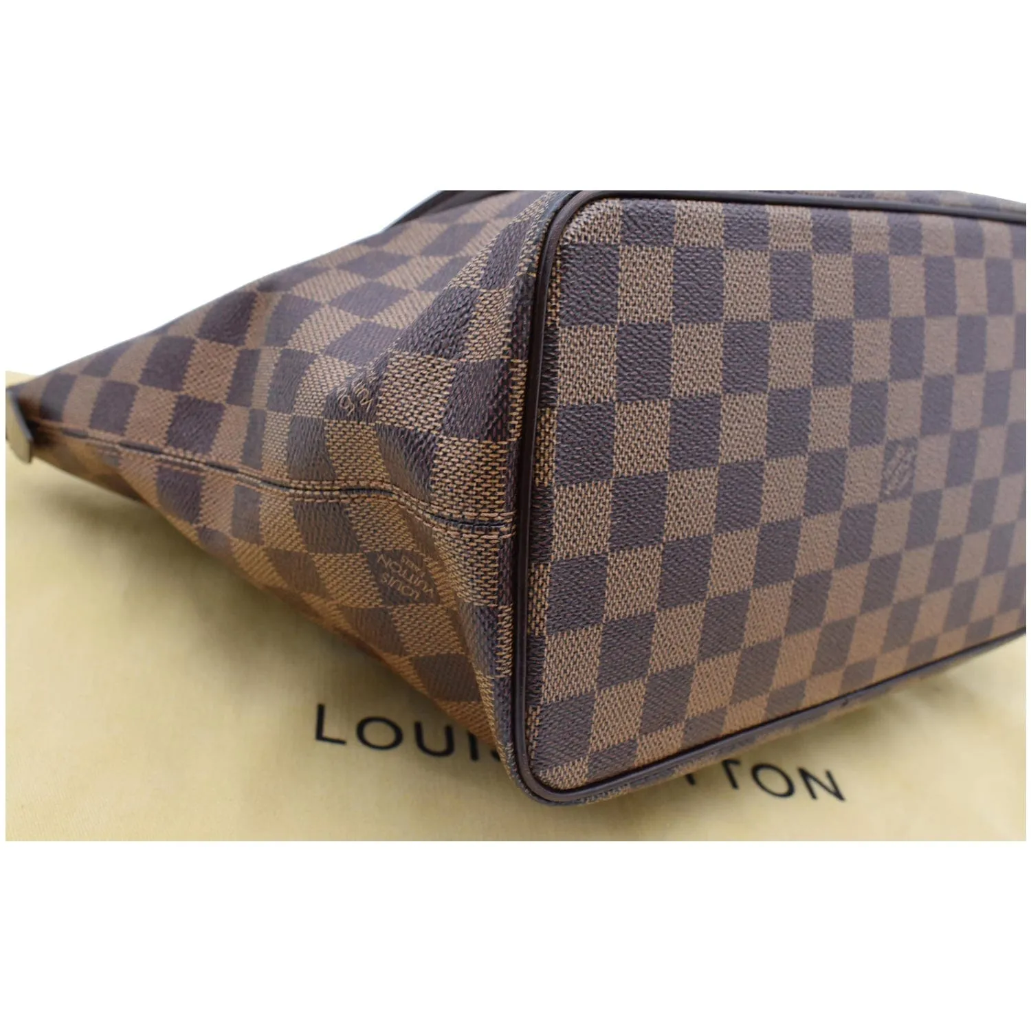 LOUIS VUITTON Saleya PM Damier Ebene Tote Bag Brown