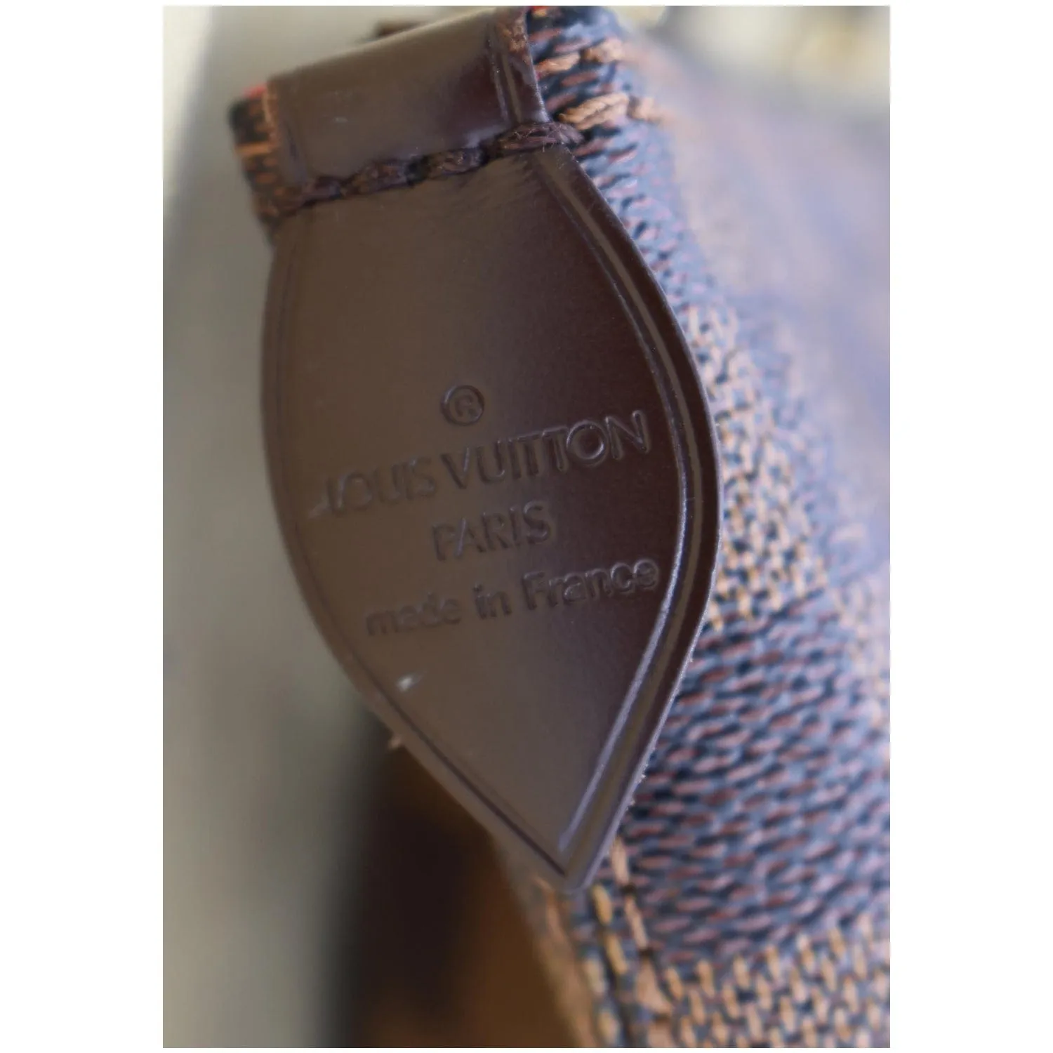 LOUIS VUITTON Saleya PM Damier Ebene Tote Bag Brown