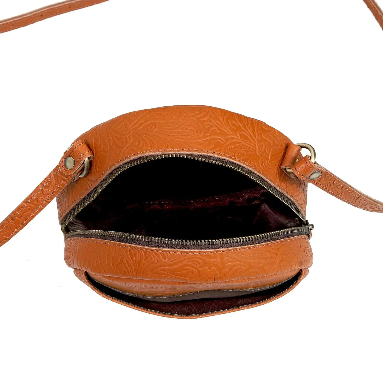 Luna Round Circle Leather Handbag