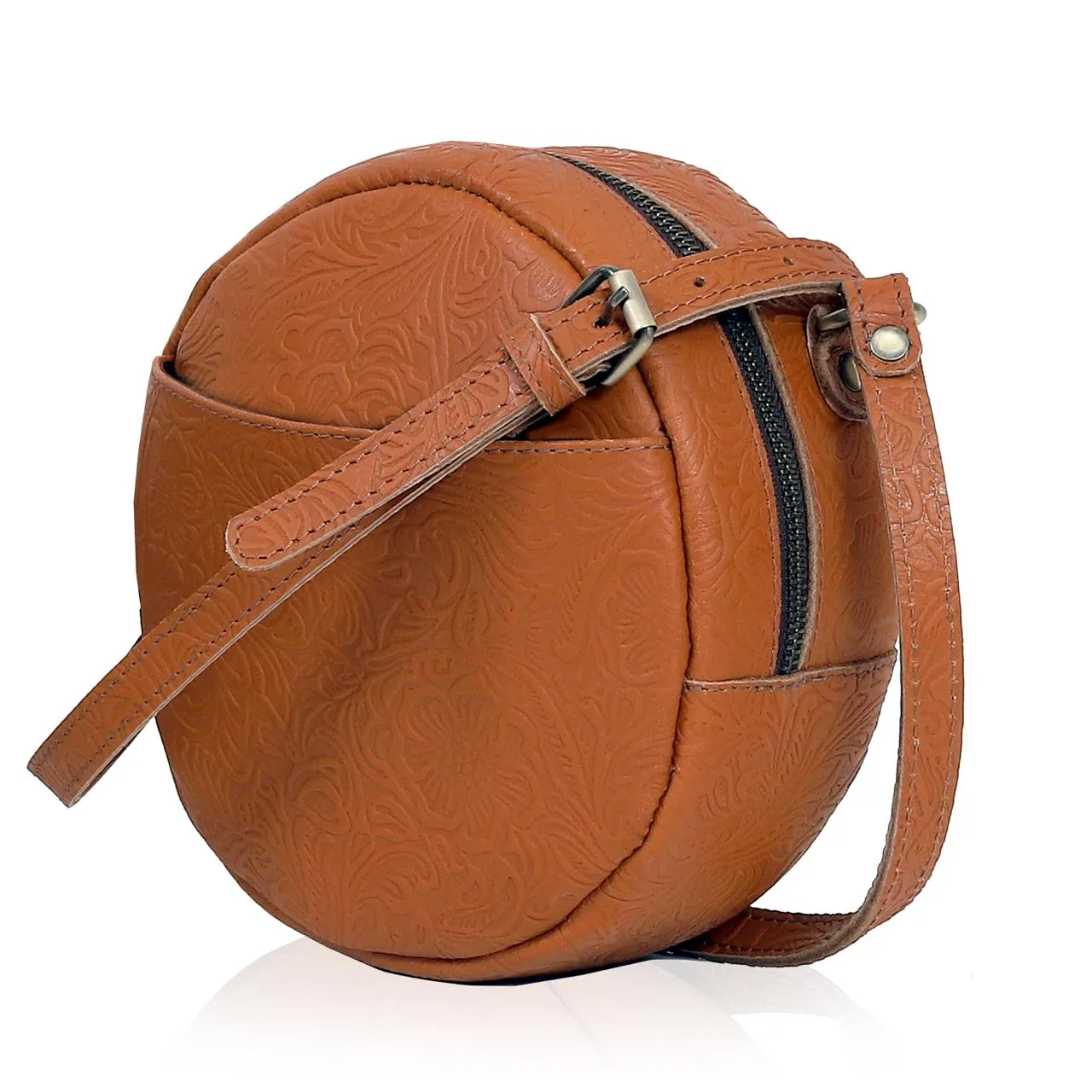 Luna Round Circle Leather Handbag