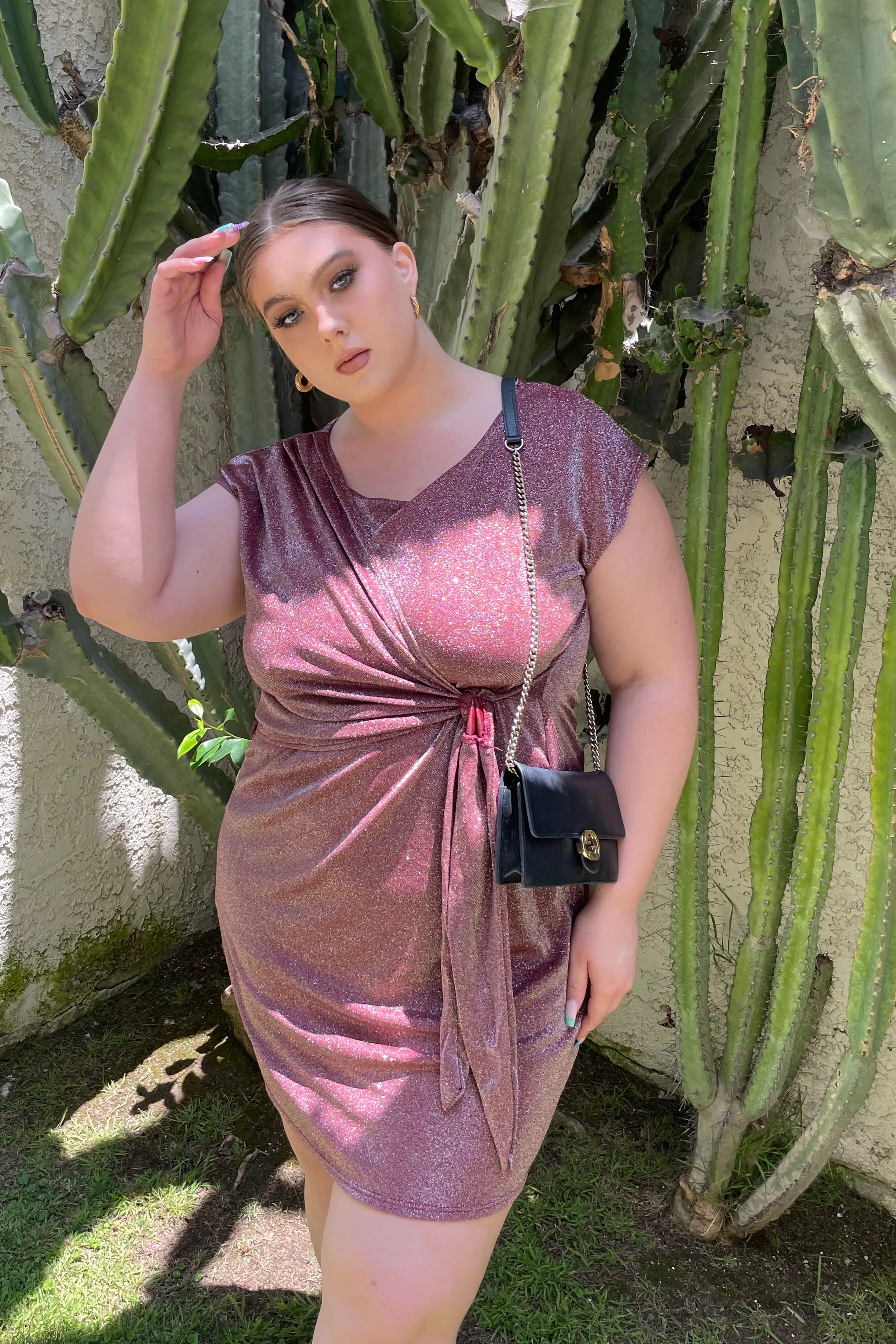 Meghan Sparkly Front Tie Dress