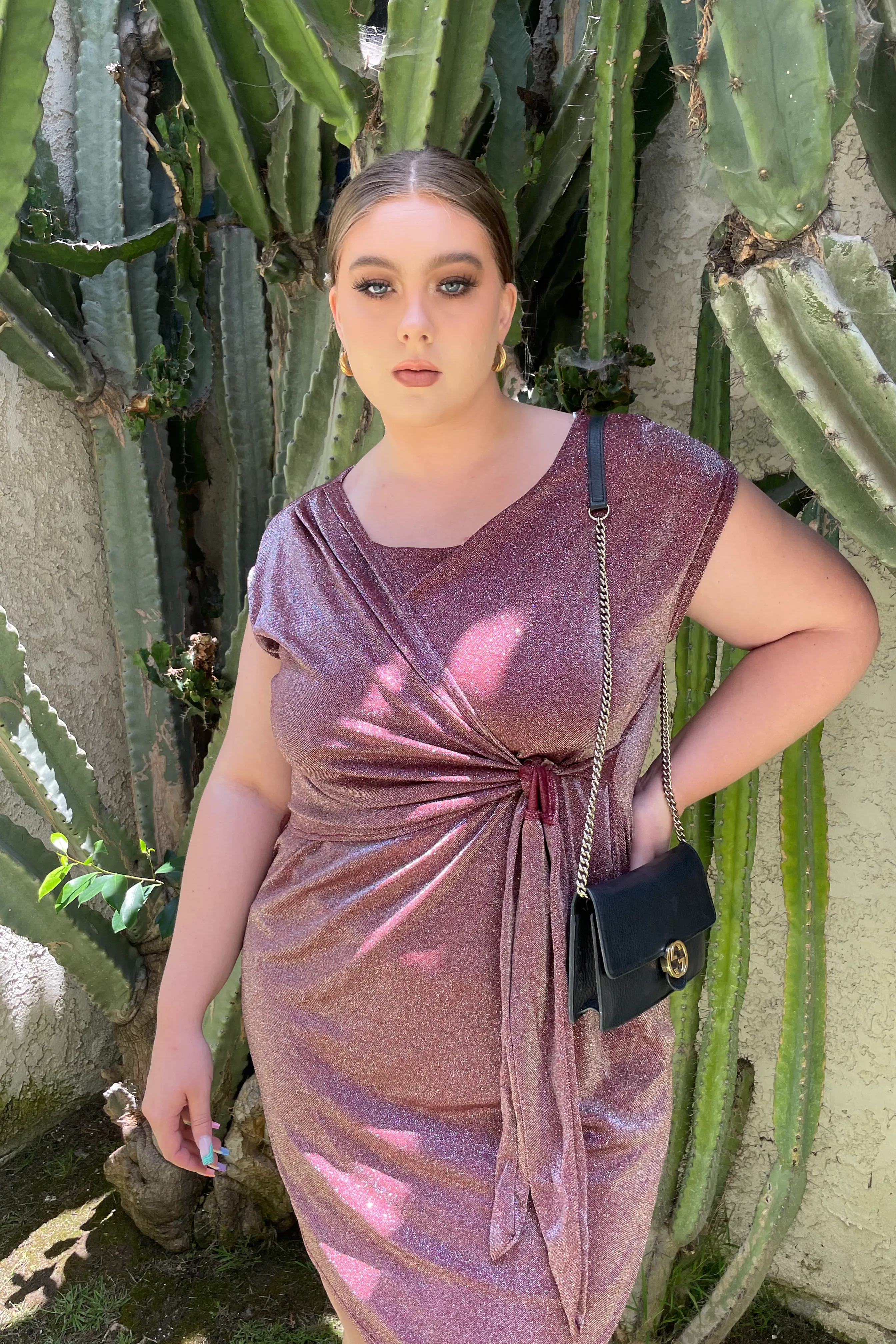 Meghan Sparkly Front Tie Dress