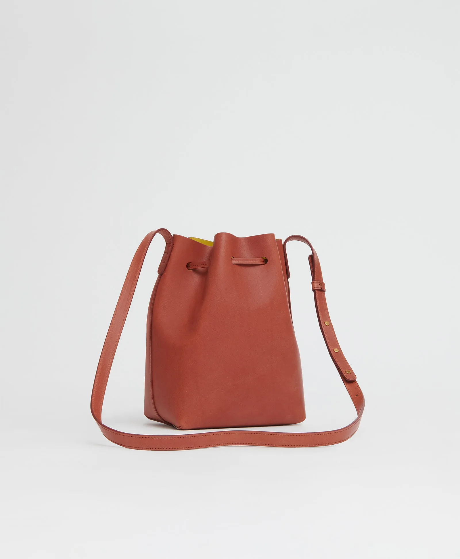 Mini Bucket Bag - Brandy/Lime