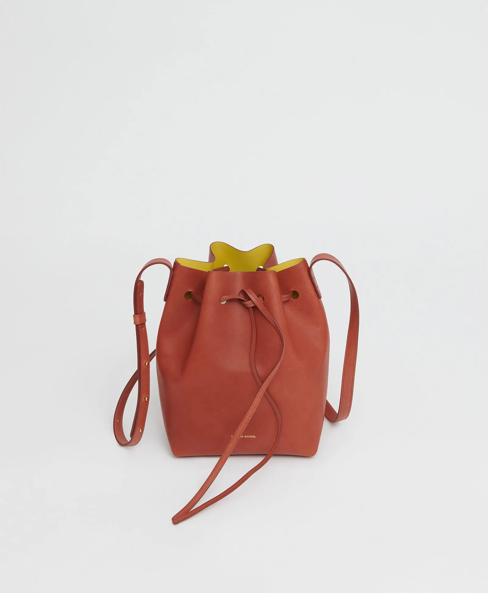 Mini Bucket Bag - Brandy/Lime
