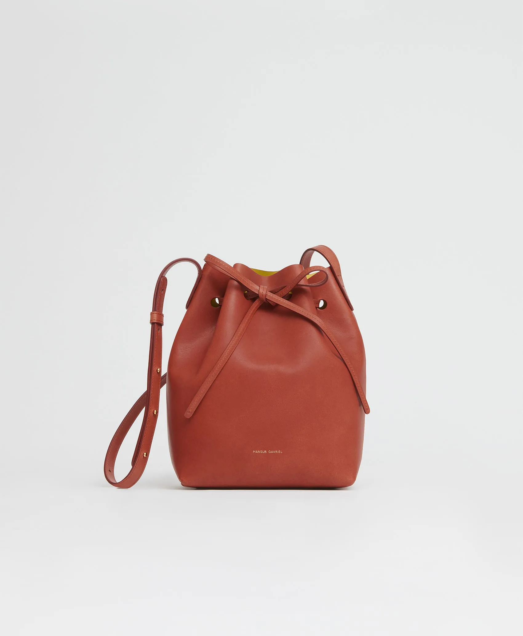 Mini Bucket Bag - Brandy/Lime