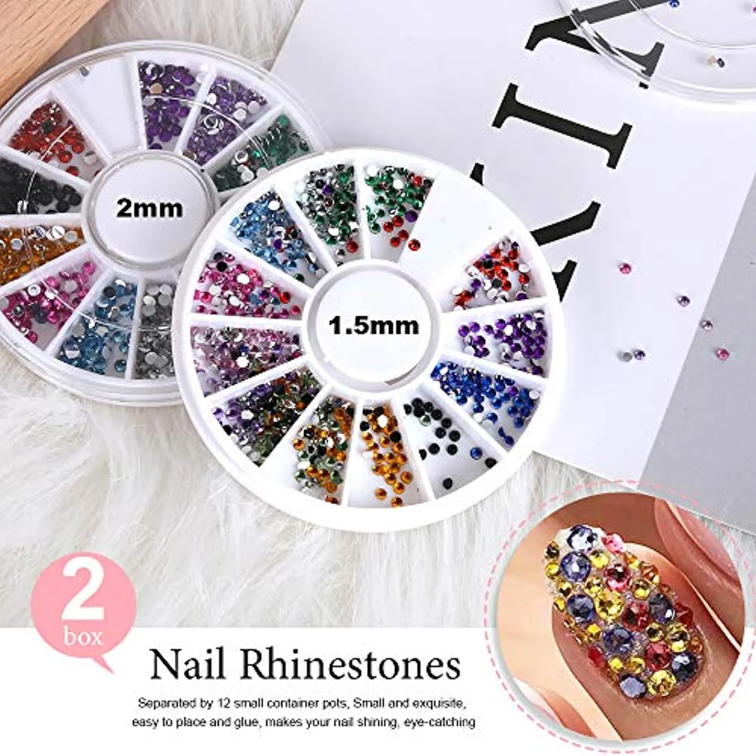 Nail Pen Designer, Teenitor Stamp Nail Art Tool with 15pcs Nail Painting Brushes, Nail Dotting Tool, Nail Foil, Manicure Tape, Color Rhinestones for Nails
