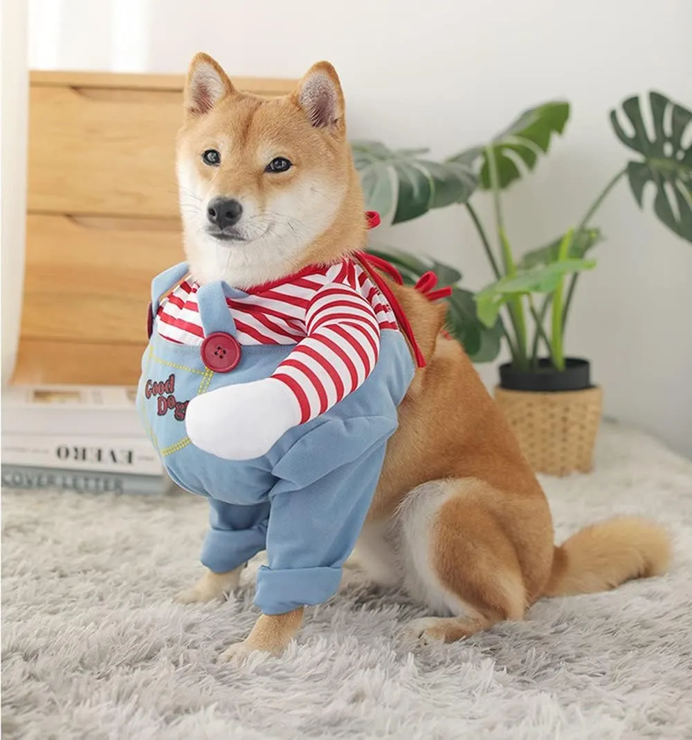 NEW Pet Deadly Doll Dog Costume,Cute Dog Cosplay Christmas Halloween Funny Costume Party Special Costume for Medium and Large Dogs (Sz M)