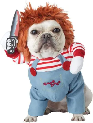 NEW Pet Deadly Doll Dog Costume,Cute Dog Cosplay Christmas Halloween Funny Costume Party Special Costume for Medium and Large Dogs (Sz M)