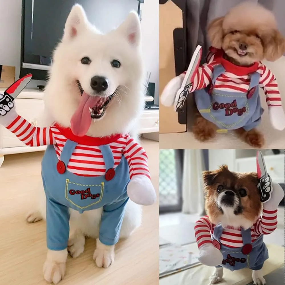 NEW Pet Deadly Doll Dog Costume,Cute Dog Cosplay Christmas Halloween Funny Costume Party Special Costume for Medium and Large Dogs (Sz M)