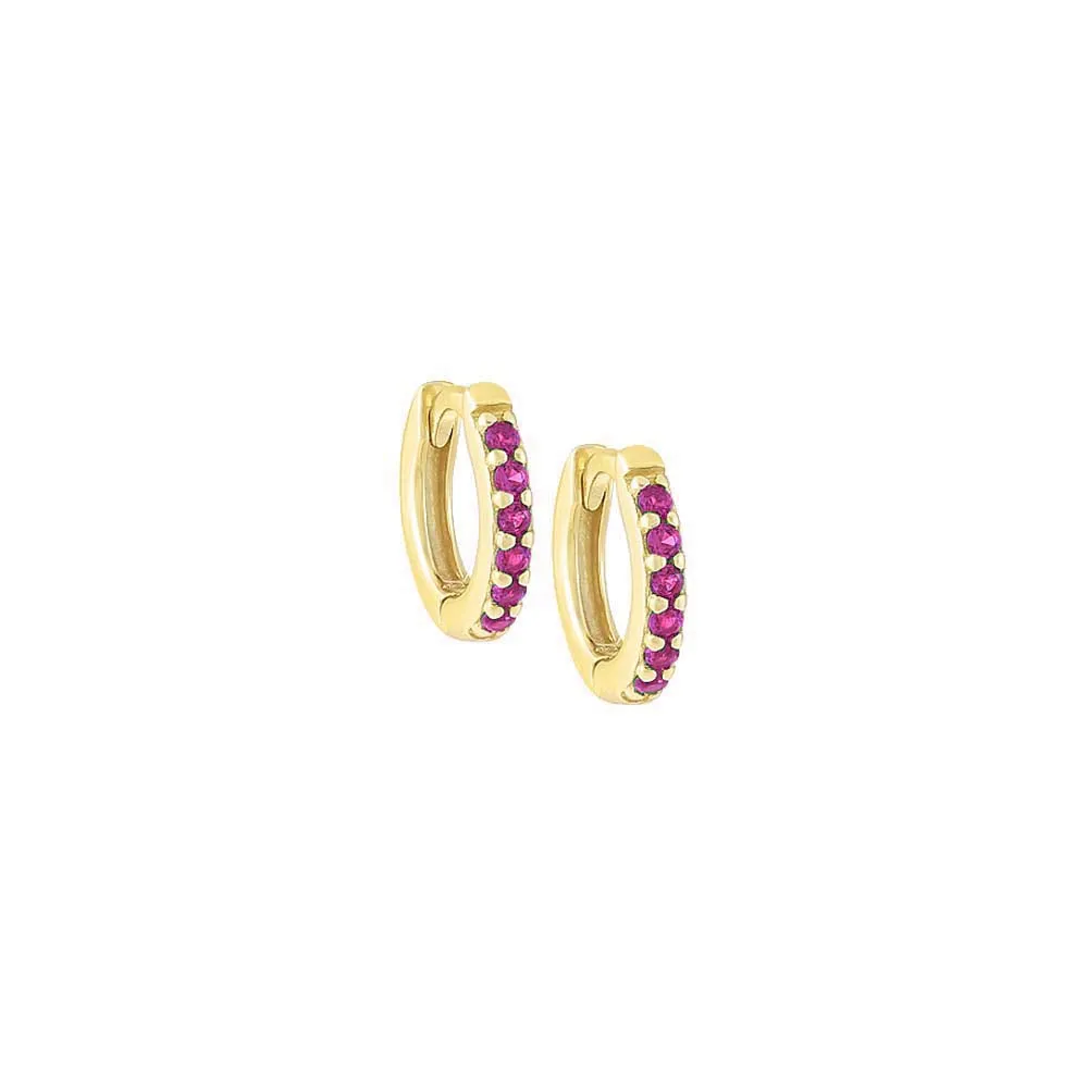 Pavé Colored Mini Huggie Earring