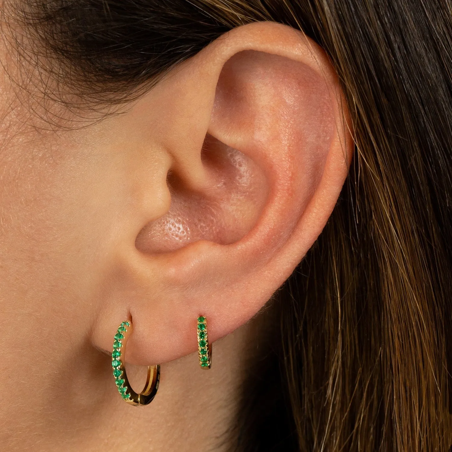Pavé Colored Mini Huggie Earring