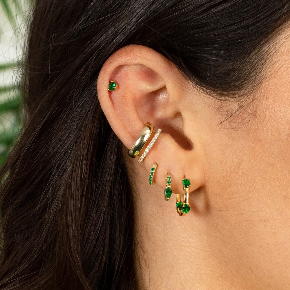 Pavé Colored Mini Huggie Earring