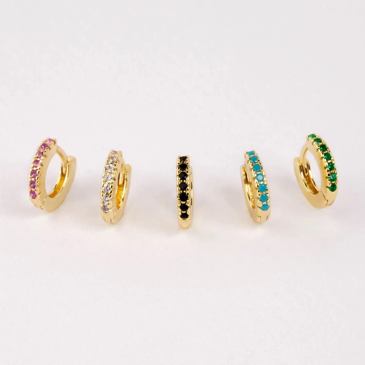 Pavé Colored Mini Huggie Earring