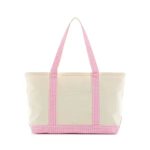 Personalized Gingham Pink Market Tote