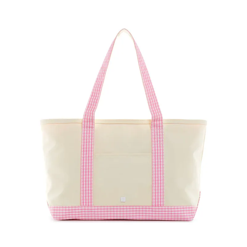 Personalized Gingham Pink Market Tote
