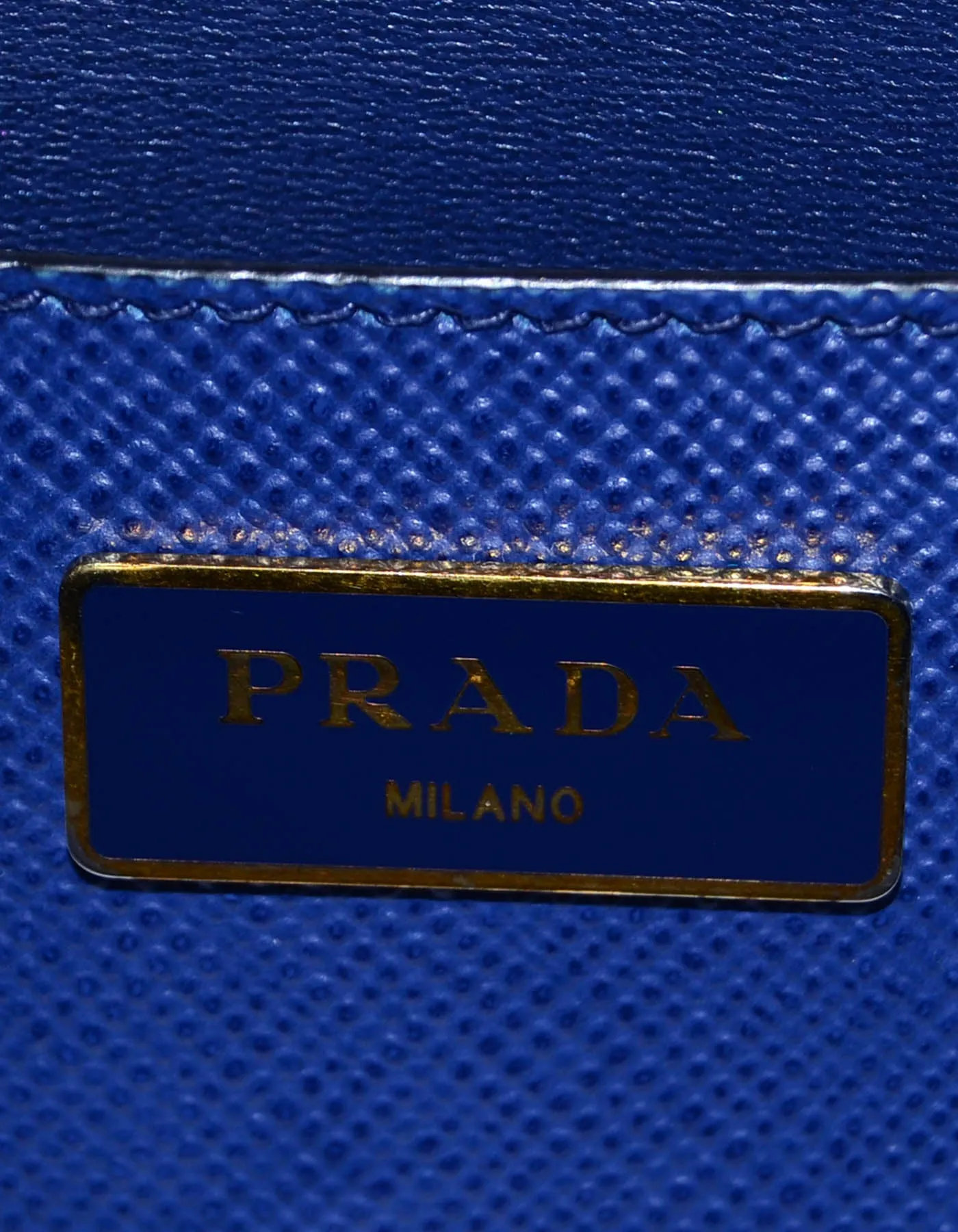 Prada Bluette Saffiano Front Pocket Tote Bag