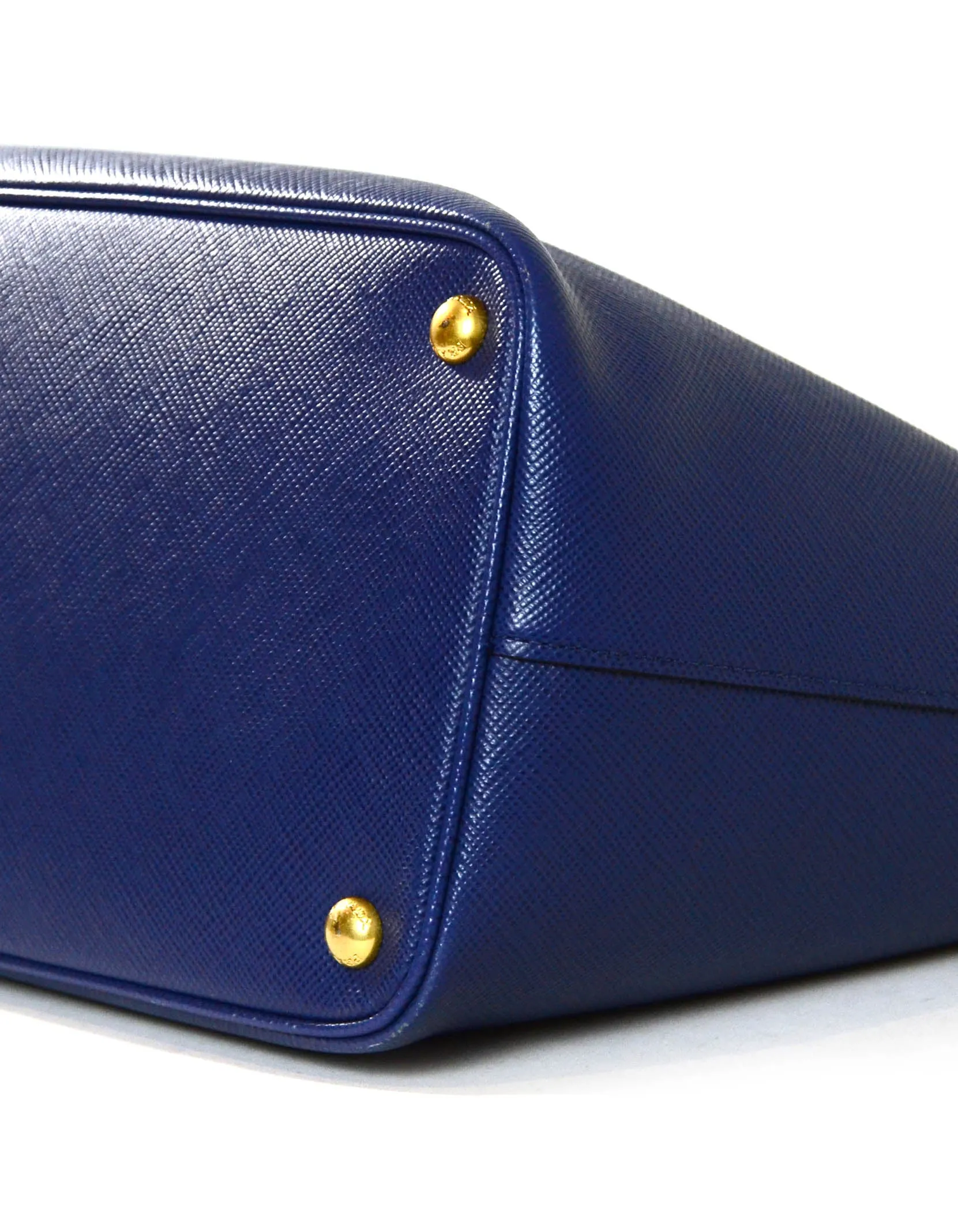 Prada Bluette Saffiano Front Pocket Tote Bag