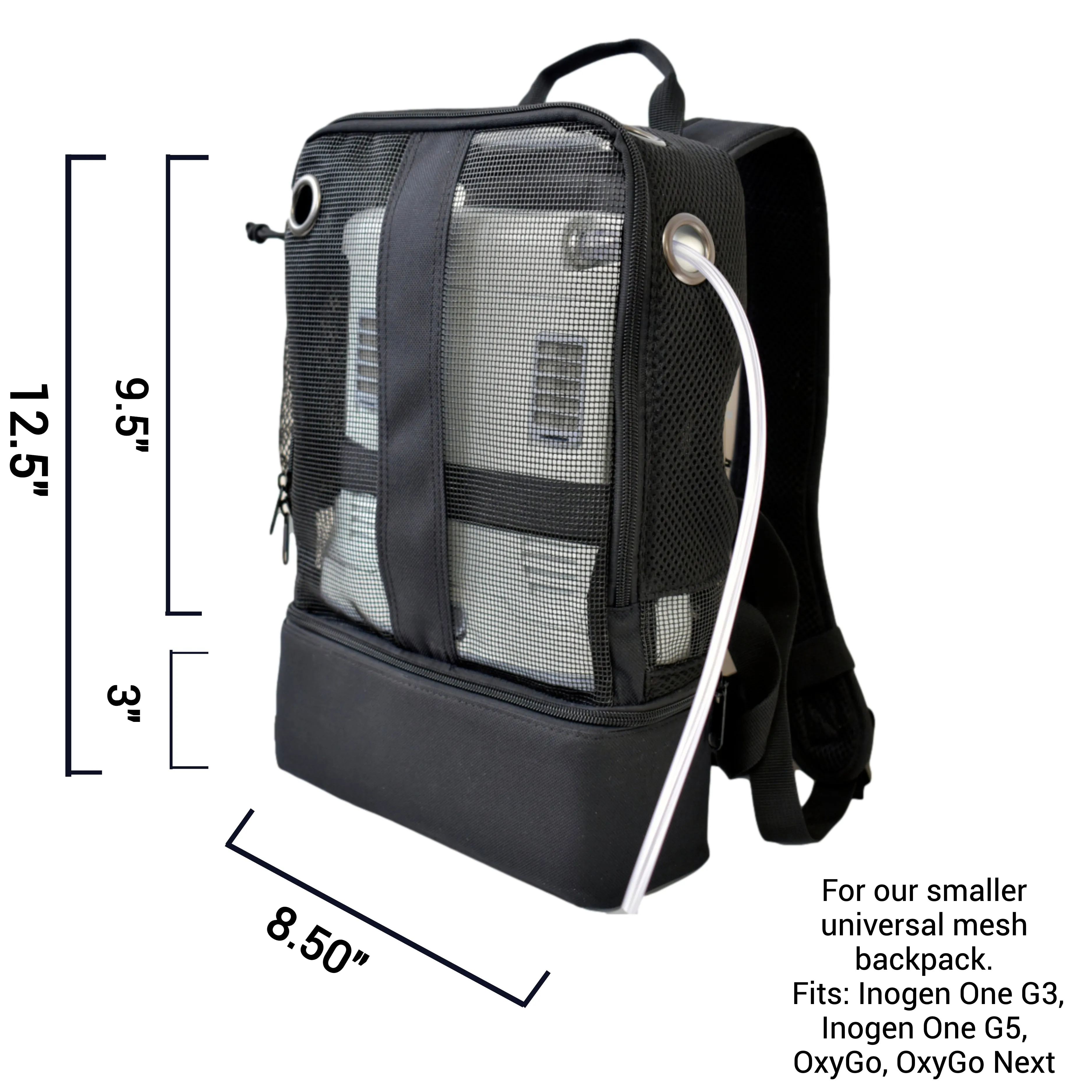 REFURBISHED o2totes Universal Mesh Backpack w/Storage - Black
