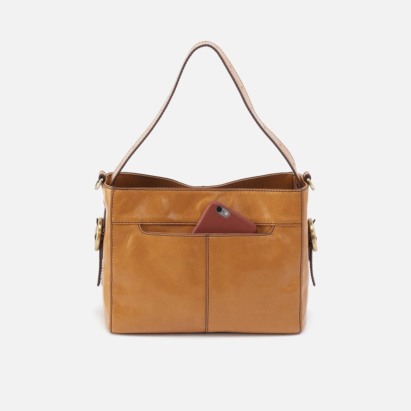 Render Small Crossbody In Polished Leather - Natural