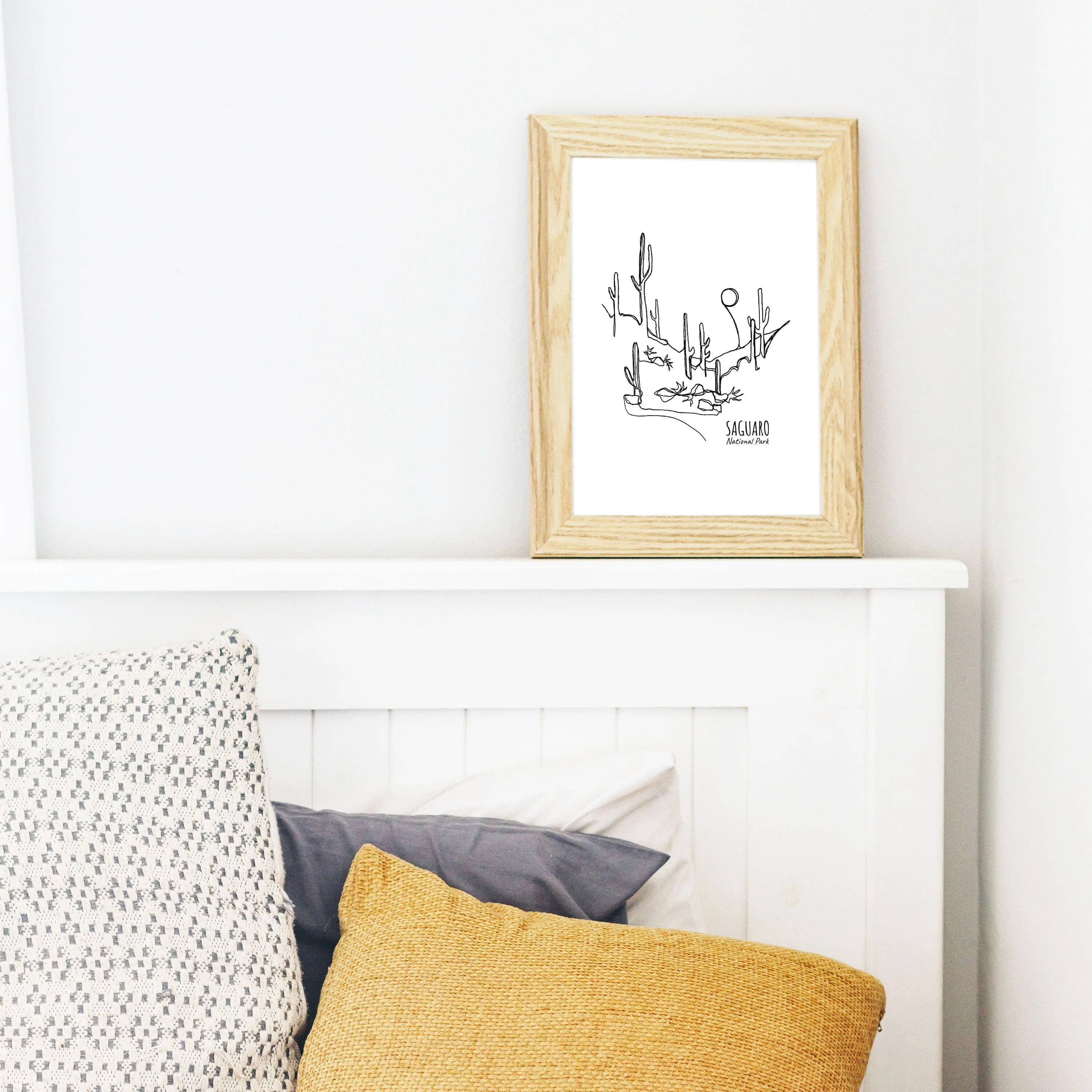Saguaro National Park, Arizona Continuous Line Print
