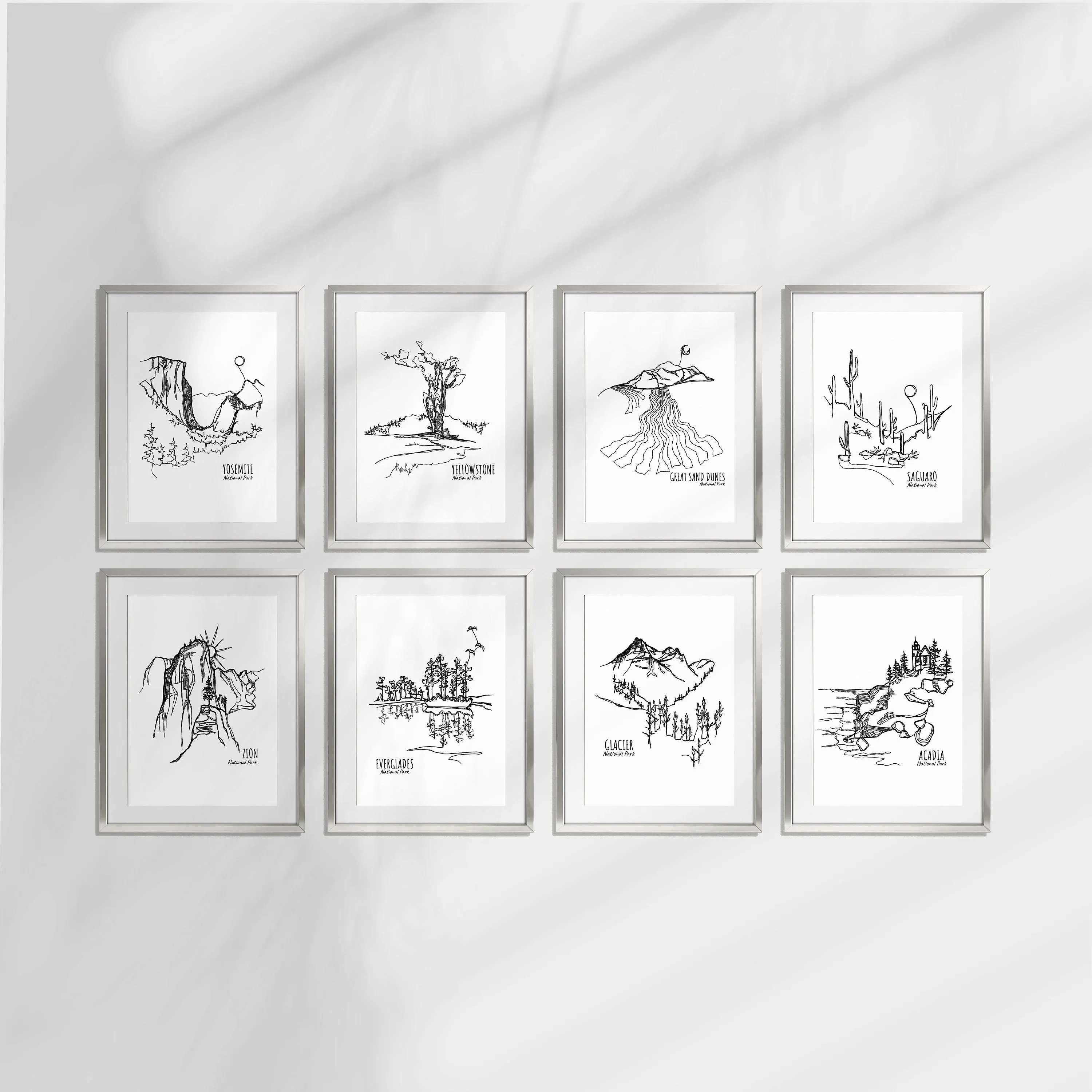 Saguaro National Park, Arizona Continuous Line Print