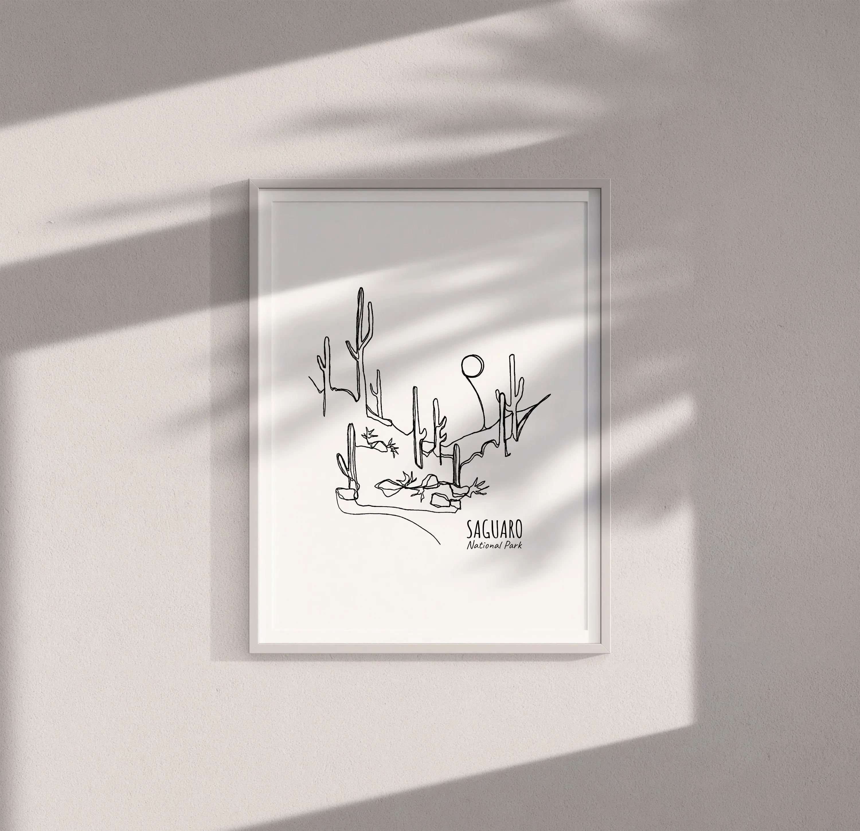 Saguaro National Park, Arizona Continuous Line Print