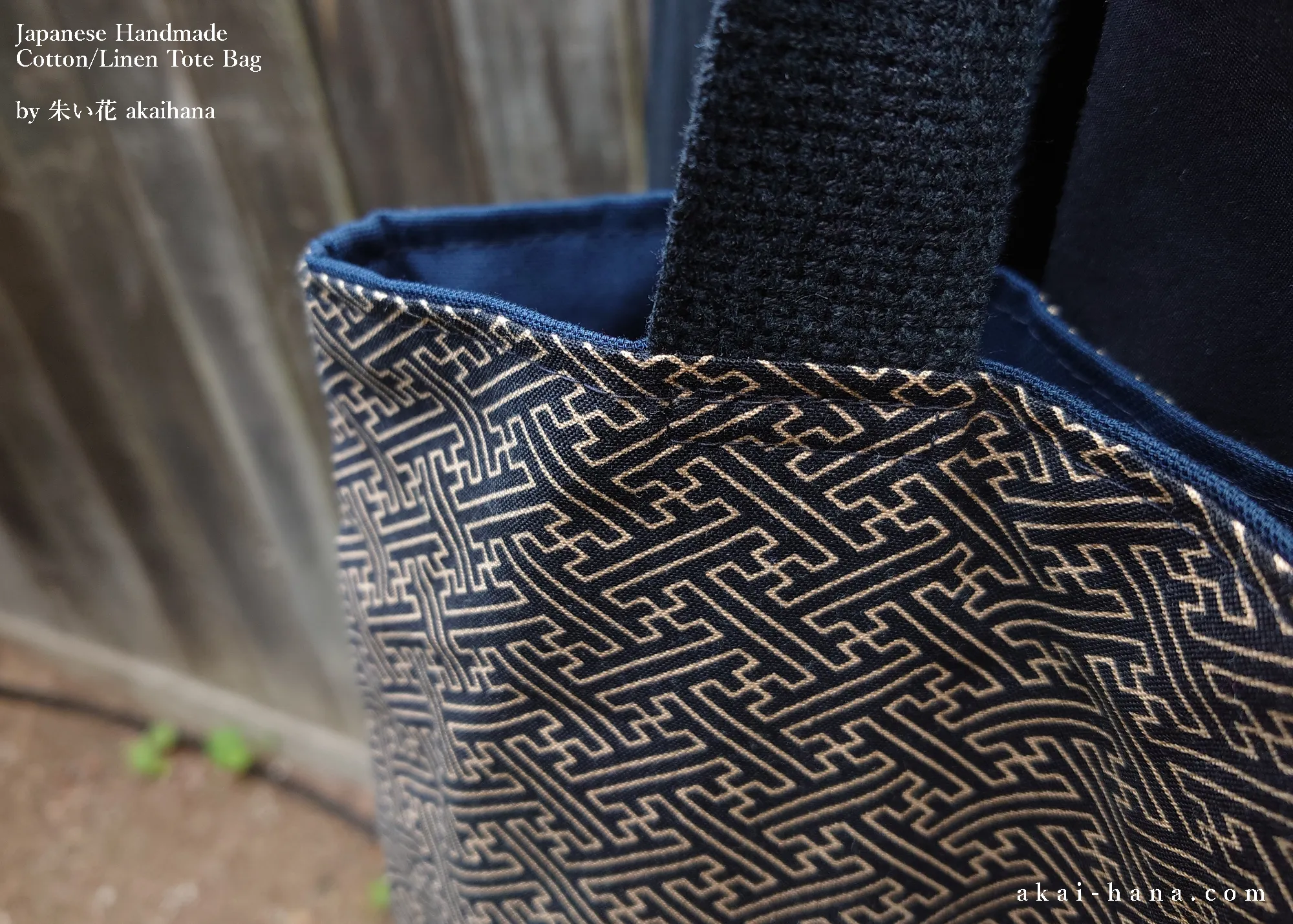 Sayagata, Japanese Handmade Cotton Square Tote Bag, tbml0034