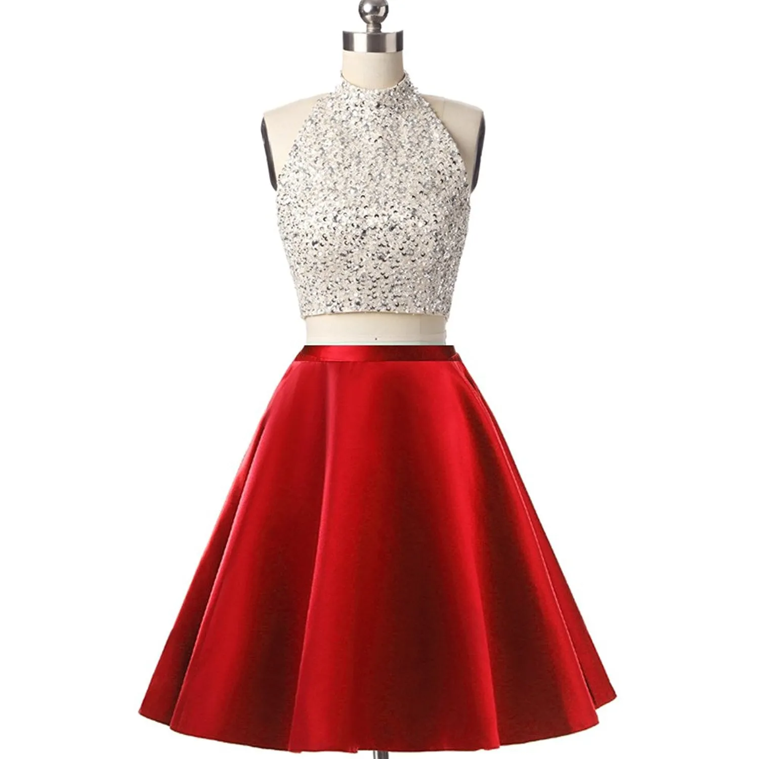 Short Mini Homecoming Dress 2 Piece
