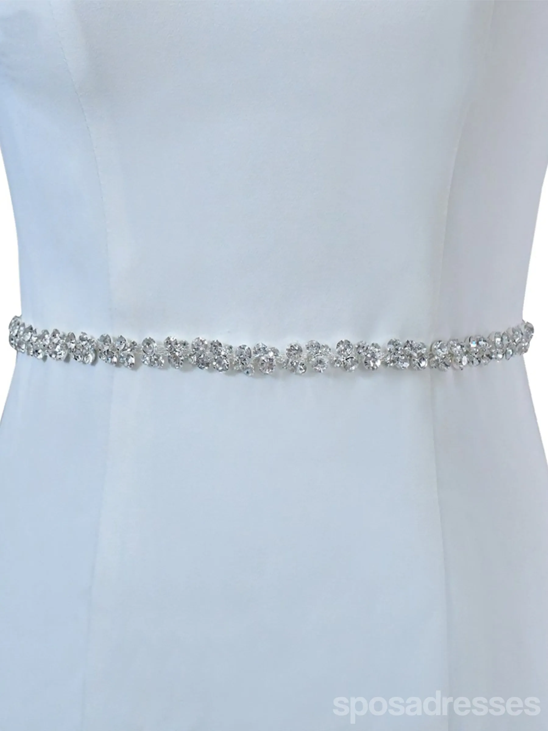 Sparkly Luxury Beaded Thin Brides Sash For Wedding,S308