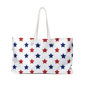 STARS Travel & Independence IoT-powered Star Beach for Tote, Offer-ending soon Pattern Perfect Bag, Bag, Patriotic Weekender Day RED BLUE Handbag,