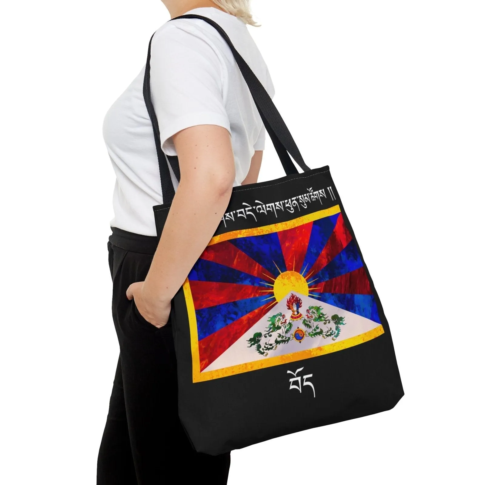 Tashi Delek Black Tote Bag