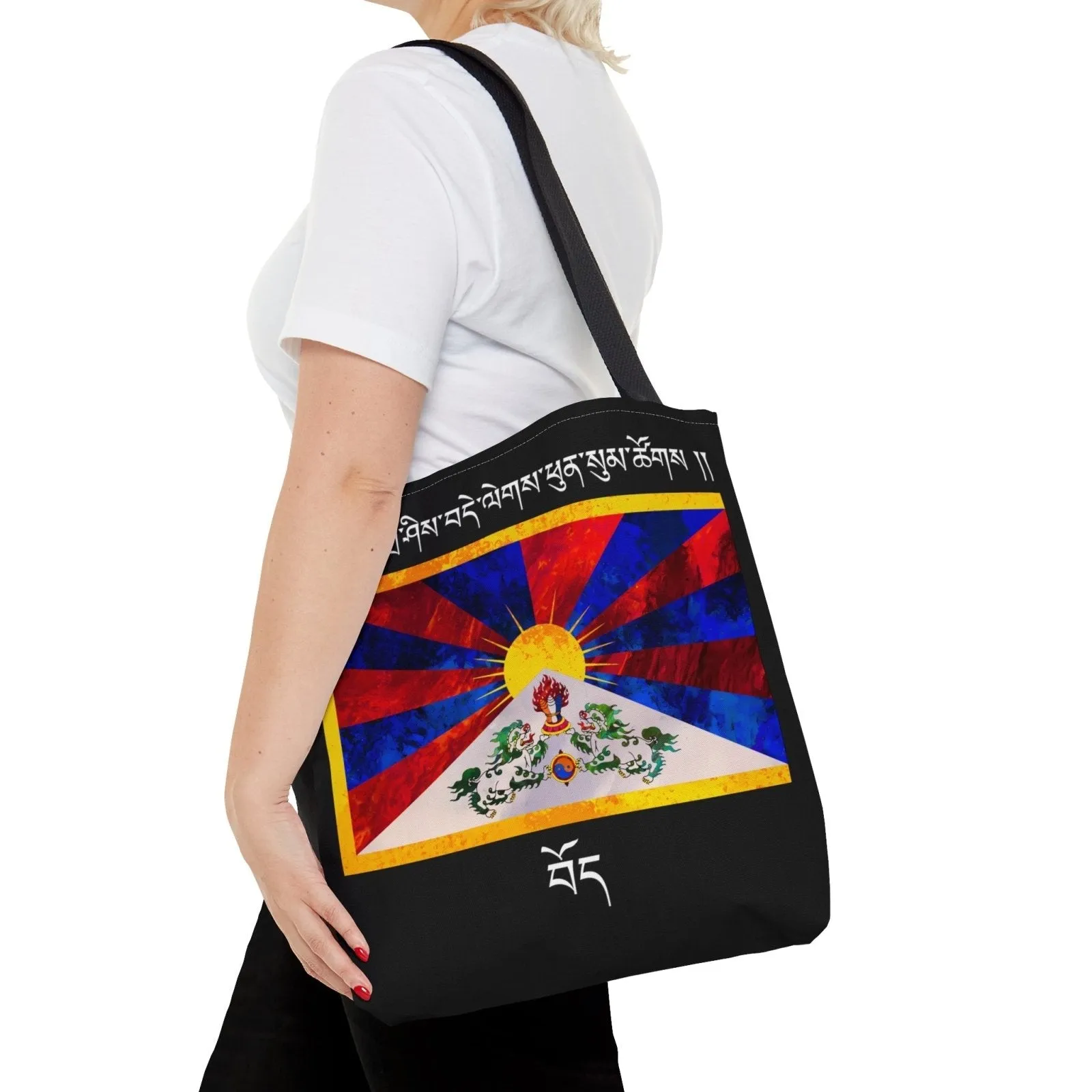 Tashi Delek Black Tote Bag