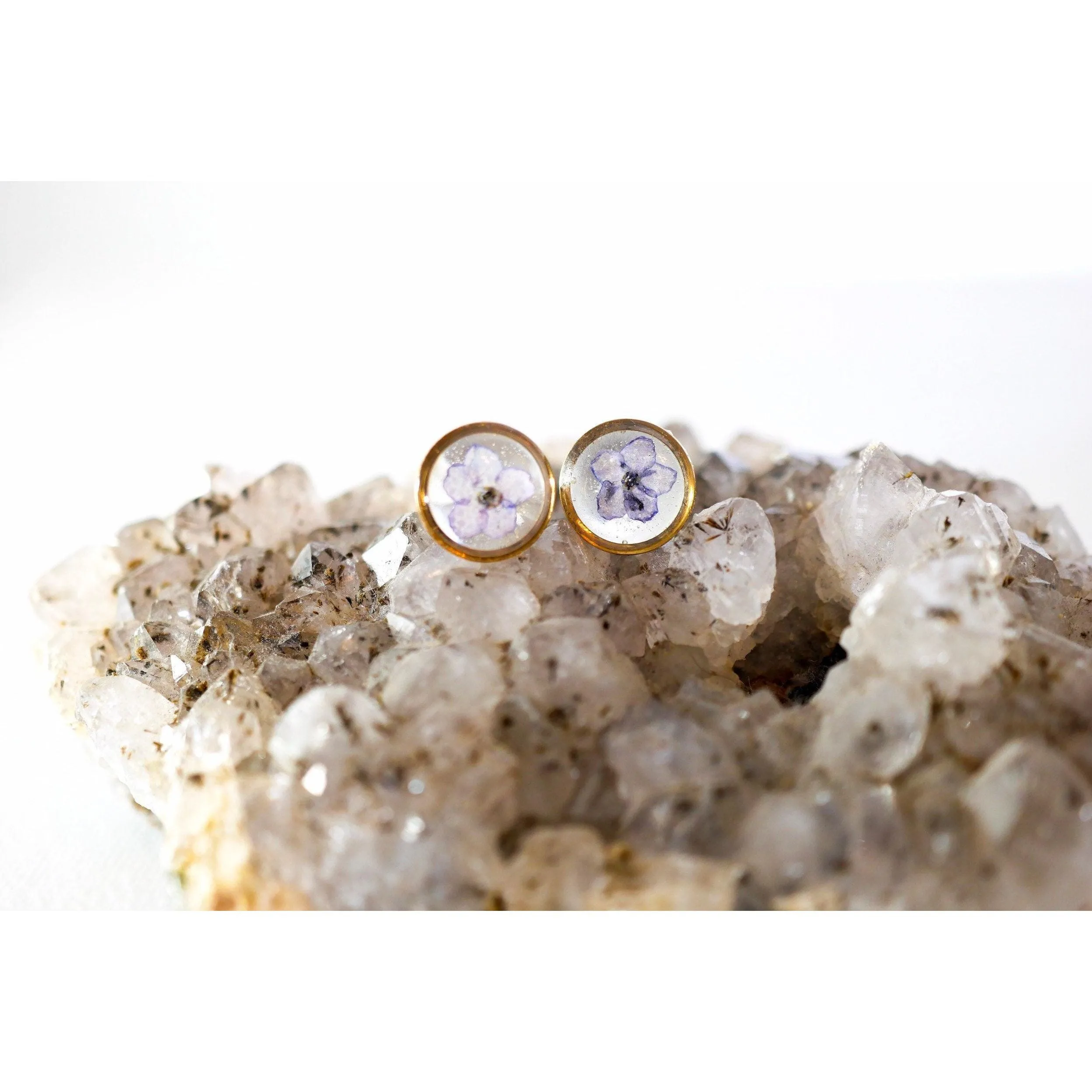 Tiny Forget me not Flower Stud Earrings