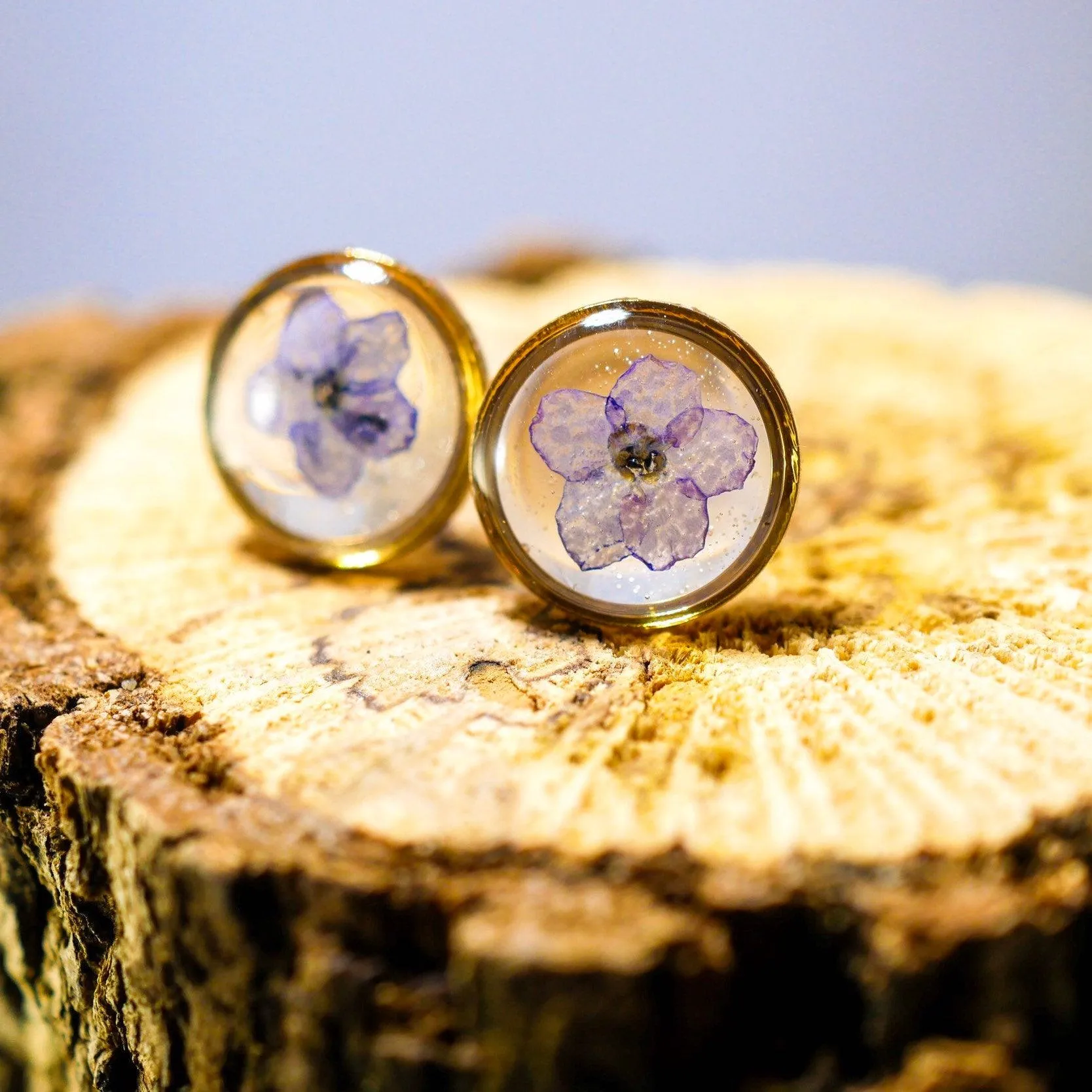Tiny Forget me not Flower Stud Earrings