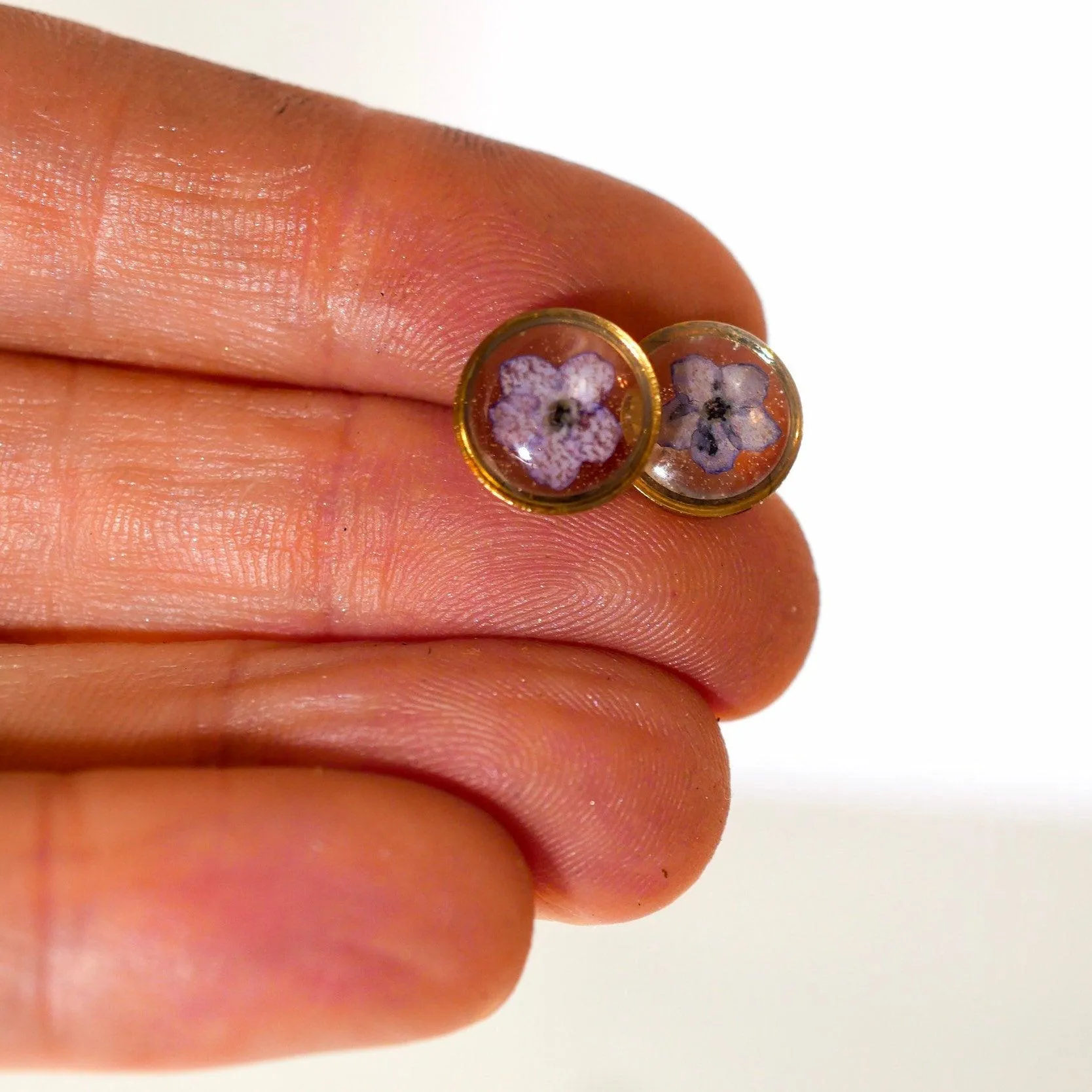 Tiny Forget me not Flower Stud Earrings