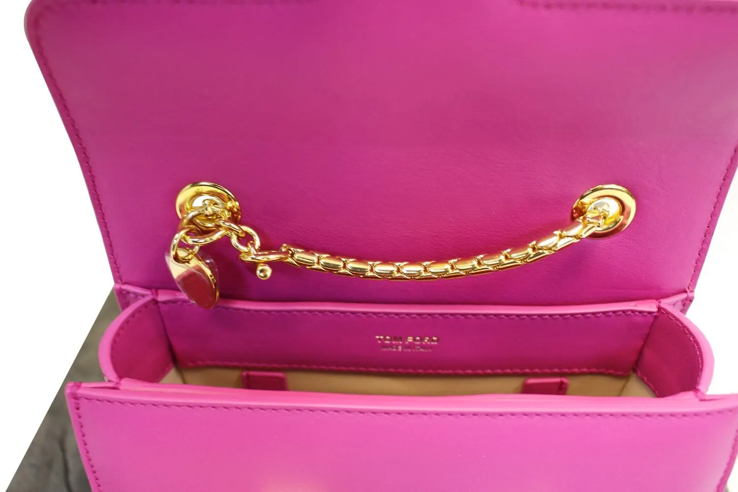 TOM FORD Sienna Small Leather Hot Pink Crossbody Bag