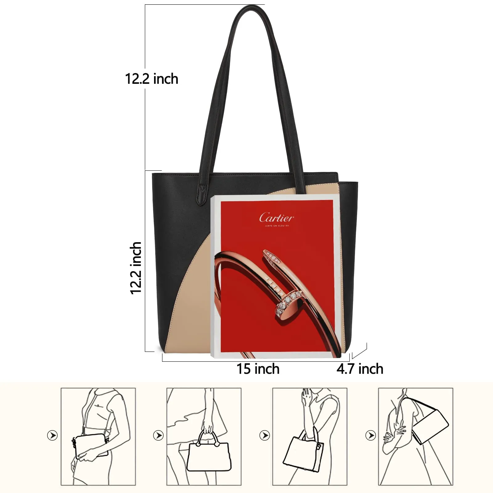 Tote Bag Handbags for Women Fashion Shoulder Bags Leather Purses Top Handle Satchel Purse