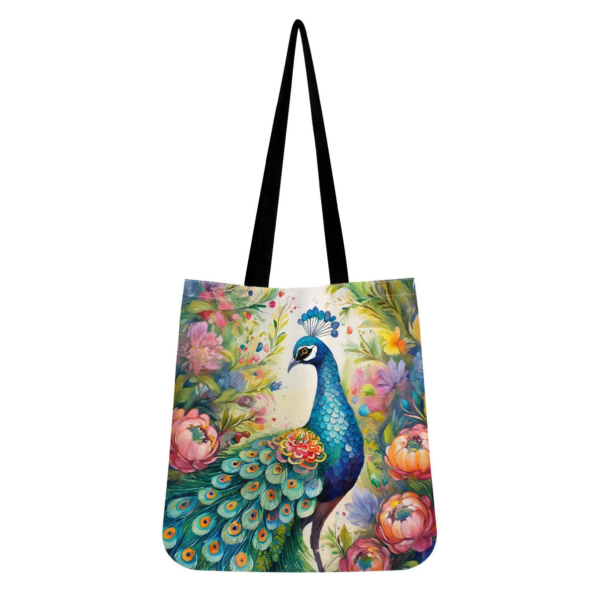 Woodland Peacock Cloth Shopping Tote