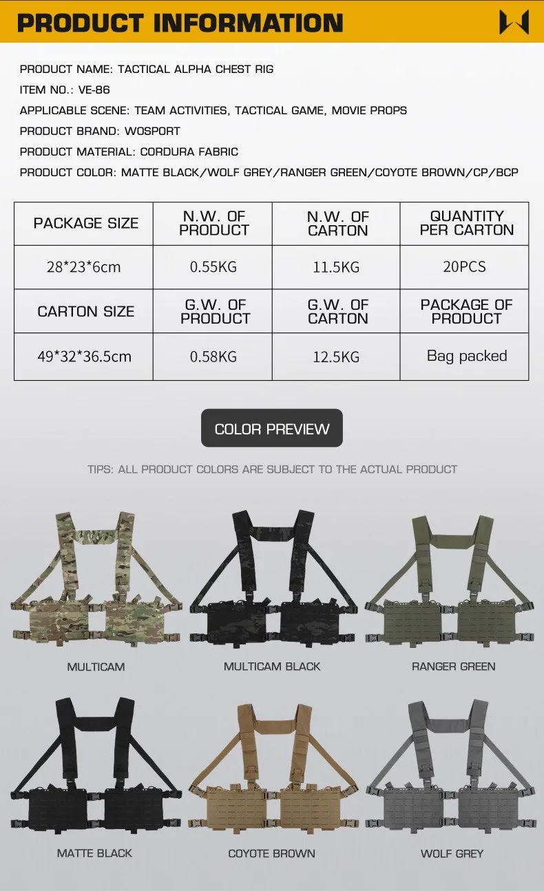 WST Split Tactical Chest Rig Alpha - Ranger Green