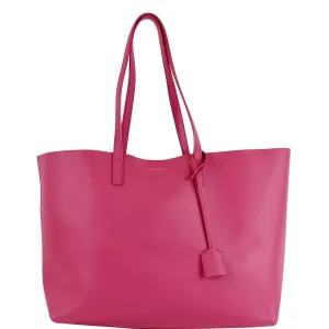 YVES SAINT LAURENT Large Leather Shopping Tote Bag Pink