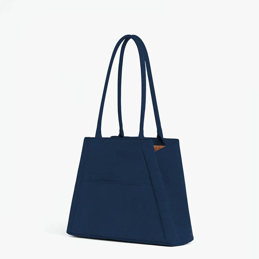Yvonne Convertible Cork Tote - Midnight Blue